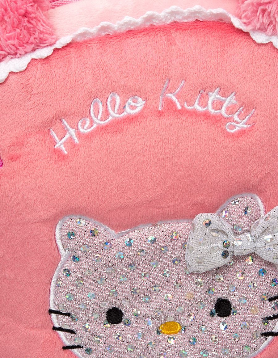 Мягкая сумочка, украшенная пайетками и вышивками, Hello Kitty   
