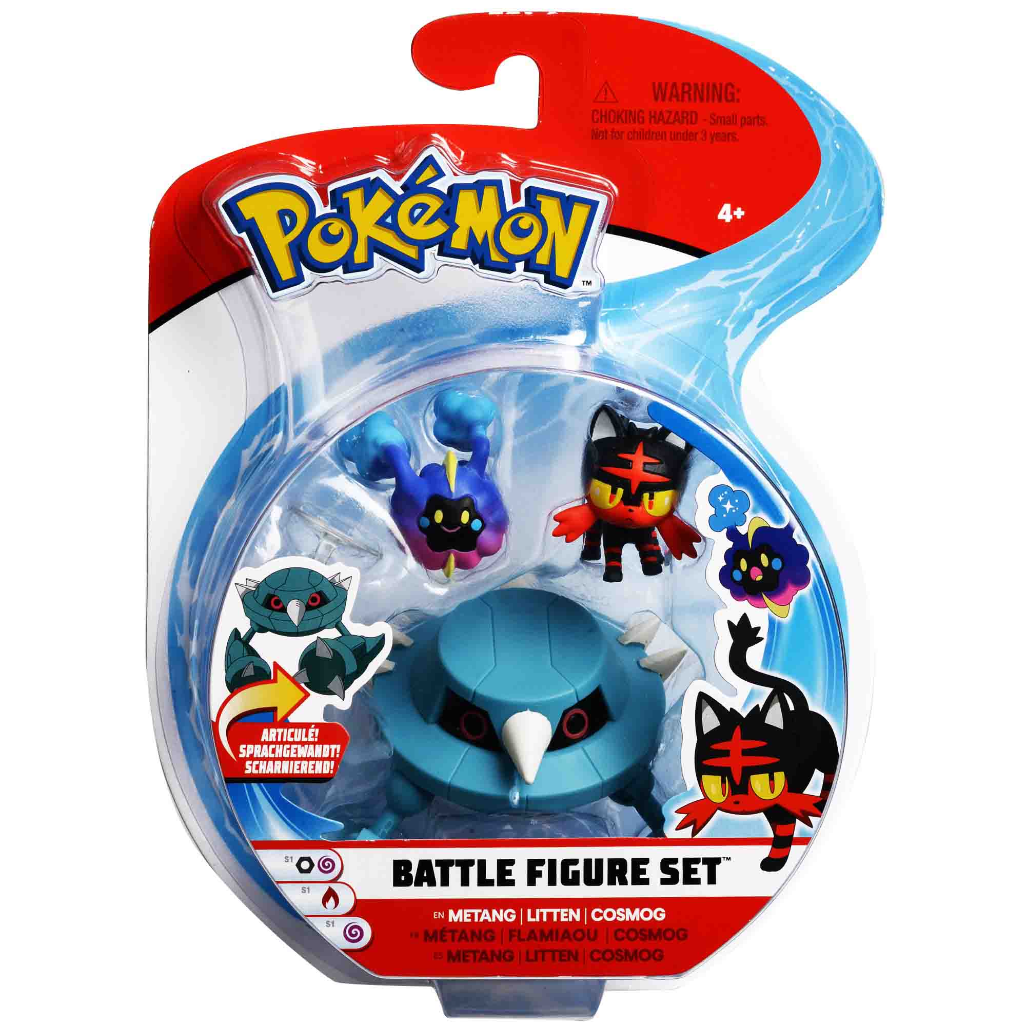 Игровой набор TM Pokemon - Литтен, Космог, Метанг, 3 фигурки  
