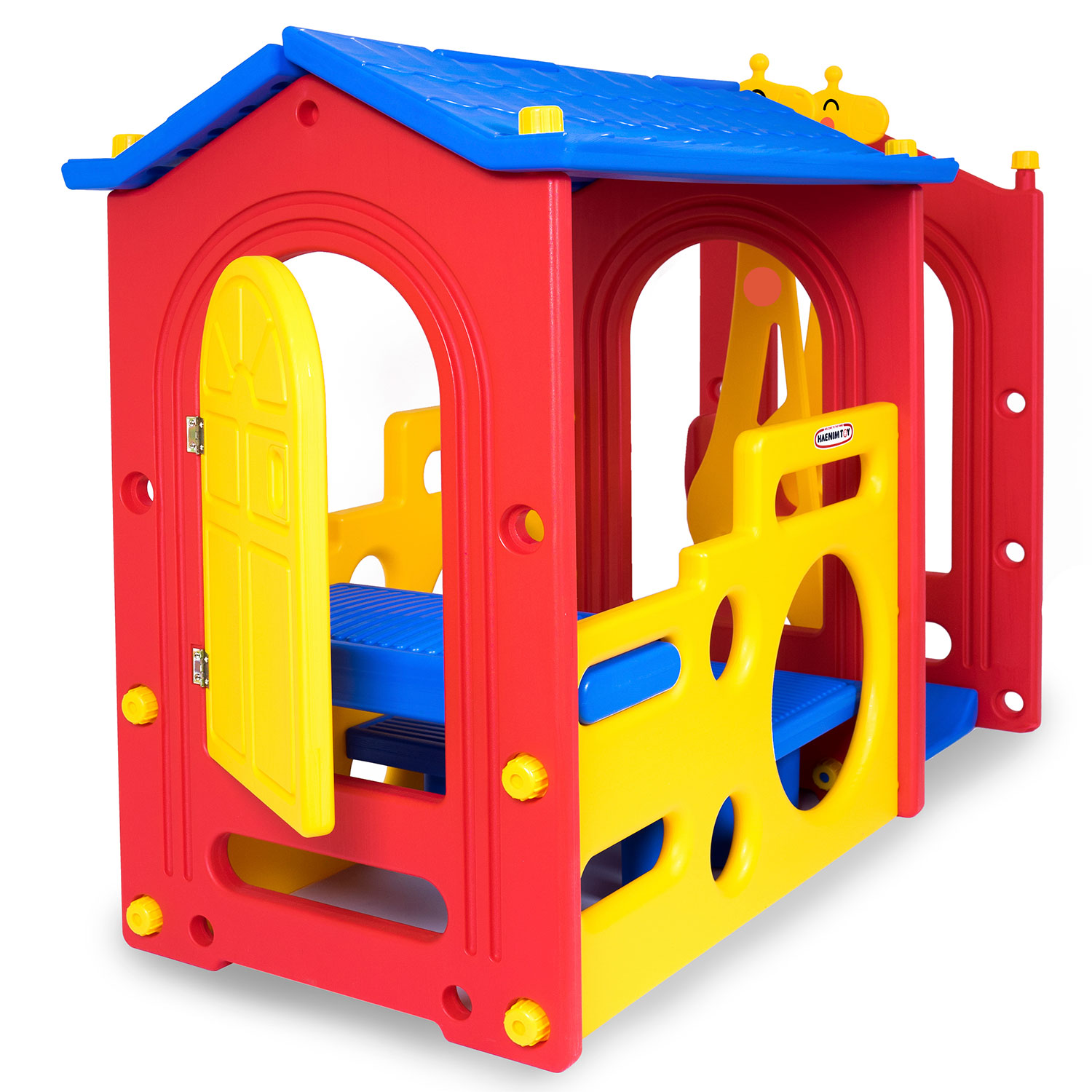 Детский игровой комплекс для дома и улицы: игровой домик, детская горка, детские качели, лаз  