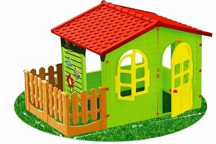 Детский садовый игровой домик с забором 