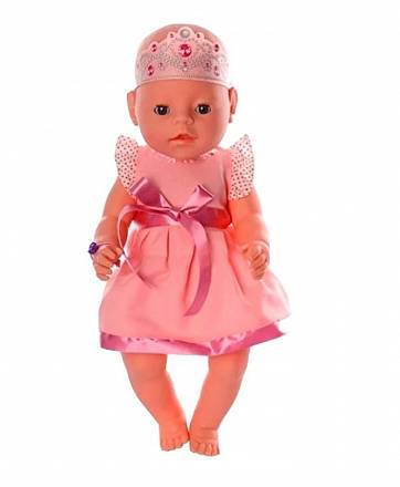 Одежда для кукол - платье с поясом в наборе с короной 