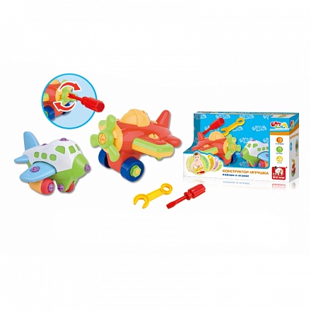 Конструктор – игрушка Bambini - Самолеты, 24 детали и отвертка 