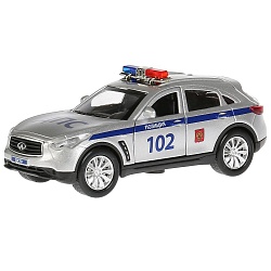 Машина металлическая Infiniti Qx70 Полиция, 12 см., открываются двери, инерционная (Технопарк, QX70-P) - миниатюра