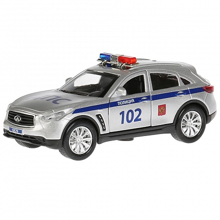 Машина металлическая Infiniti Qx70 Полиция, 12 см., открываются двери, инерционная 