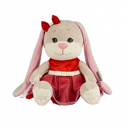 Мягкая игрушка - Зайка Jack&Lin в нарядном красном платье, 25 см (Maxitoys, JL-022002-25) - миниатюра