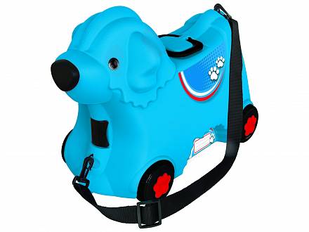 Детский чемодан на колесиках, синий 