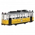 Модель Ретро-трамвай 17 см свет-звук двери открываются инерционная металлическая желтый  - миниатюра №2