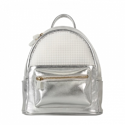 Мини рюкзак Poker Face Backpack WY-A020, цвет – серебряный 