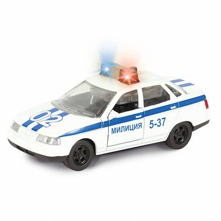 Инерционная металлическая машина Lada 2110 Милиция/Полиция, свет, звук 1:43 