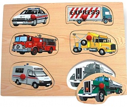 Рамка-вкладыш - Машинки (Wooden Toys, D58) - миниатюра