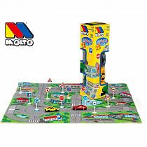 Игровой коврик с дорожными знаками и 2 машинками (Molto, M 13663veg) Игровой коврик с дорожными знаками и 2 машинками (Molto, M 13663veg)