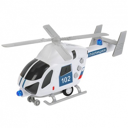 Модель Вертолет Полиция 19,5 см свет-звук подвижные детали пластиковая инерционная 