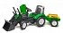 Трактор-экскаватор педальный с прицепом зеленый 195 см.  - миниатюра №2