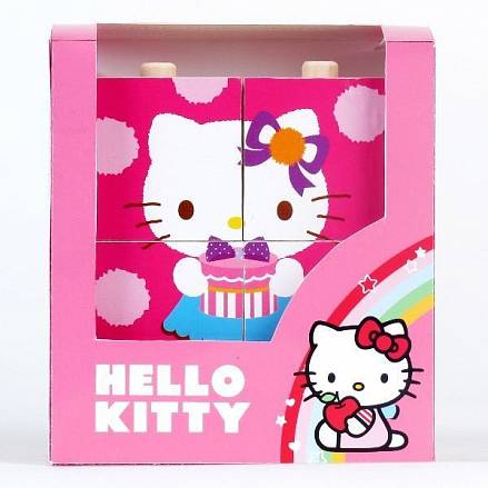 Деревянные кубики-пирамидки «Hello Kitty» 6 шт. 