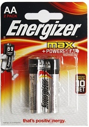 Батарейки Energizer Max PowerSeal, типоразмер АА LR-6, пальчиковые, 2 штуки - миниатюра