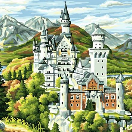 Раскраски по номерам - Картина "Замок Нойшванштайн" 