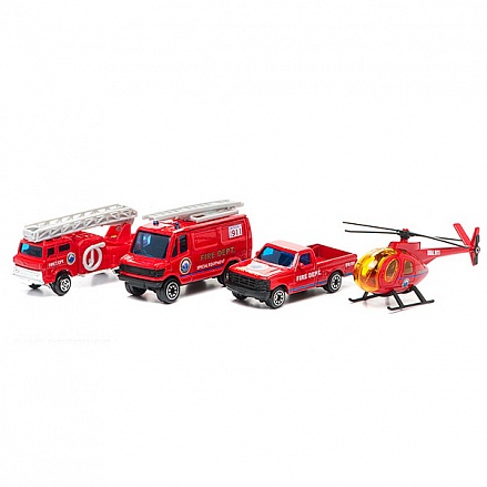 Игровой набор Служба спасения - Пожарная команда, 4 штуки 