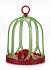 Птичка DigiFriends с большой клеткой и кольцом, красная голова и зеленое туловище с сердечками   - миниатюра №2