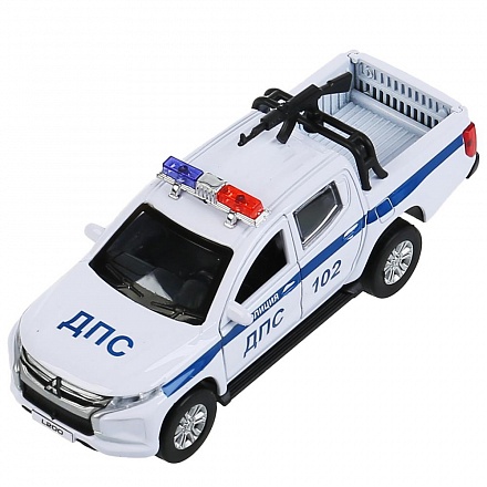 Машина Полиция пикап Mitsubishi L200 Pickup 13 см двери и багажник открываются металлический  