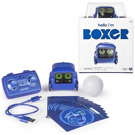 Игрушка интерактивный робот Boxer, с пультом и мячиком, синий 