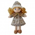 Кукла мягконабивная в бежевой шапочке и фетровом платье, 36 см  - миниатюра №1