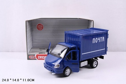 Модель Газель фургон Почта, 24 см, инерционная, открываются двери, свет и звук 