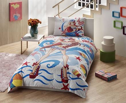 Комплект детского постельного белья, Disney, 1,5 спальное - WINX BLOOM OCEAN 
