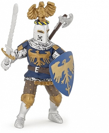 Фигурка синий рыцарь с украшениями на шлеме 