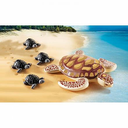 Игровой набор – Аквариум: Морская черепаха с детьми 