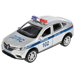 Машина Полиция Renault Arkana 12 см свет-звук двери и багажник открываются металлическая (Технопарк, ARKANA-12SLPOL-SR) - миниатюра