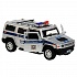 Машина Полиция Hummer h2 12 см серебристая двери и багажник открываются металлическая инерционная  - миниатюра №1