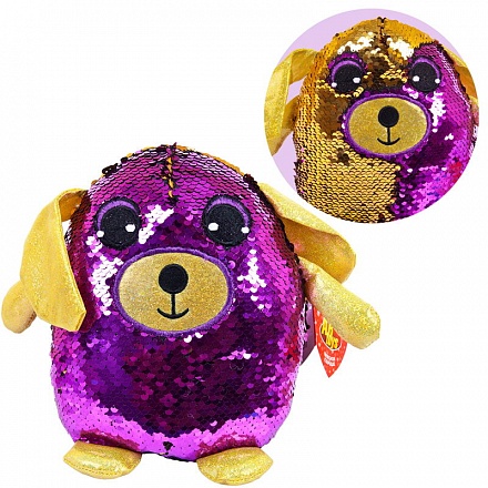 Мягкая игрушка – Собака с пайетками, 20 см 