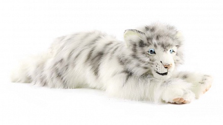 Мягкая игрушка - Детеныш белого тигра лежащий, 54 см 