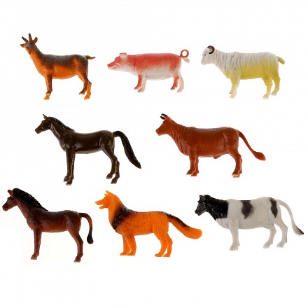 Набор из 8 фигурок - Домашние животные, 8 см  