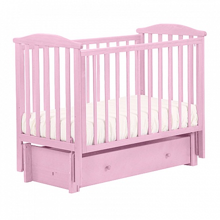 Детская кроватка Лель АБ 15.3 Лютик с продольным маятником, розовый 