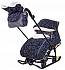 Санки-коляска Snow Galaxy Luxe - на больших мягких колесах с сумкой и муфтой  - миниатюра №1