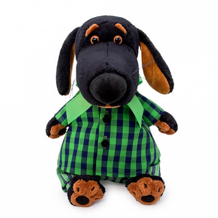 Мягкая игрушка - Собака Ваксон в рубашке и штанах, 25 см 