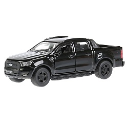 Модель Ford Ranger пикап, черный, 12 см, открываются двери, инерционный (Технопарк, SB-18-09-FR-N(BL) - миниатюра