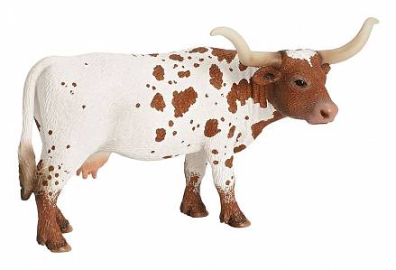 Игровая фигурка - Корова породы Техасский Лонгхорн, 14,5 см 