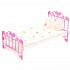 Кроватка с постельным бельем, розовая  - миниатюра №2