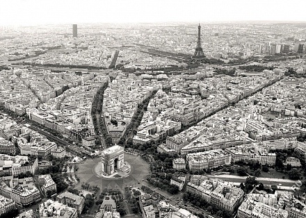 Пазл - Черно-белый Париж, 1000 деталей 