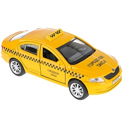 Модель Skoda Octavia Такси, 12 см, открываются двери, инерционная (Технопарк, OCTAVIA-T) - миниатюра