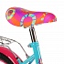 Велосипед детский двухколесный - Фееринки, розово-голубой, колеса 16 дюйм, рама А-тип, передняя корзина, вставки, страховочные колеса, звонок  - миниатюра №5