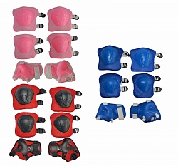 Комплект защиты: наколенники, налокотники, перчатки, 3 цвета - синий, красный, розовый (Navigator, Т59736) - миниатюра