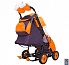 Санки-коляска Snow Galaxy City-1 - Панда на оранжевом, на больших колесах Eva, сумка, варежки  - миниатюра №11