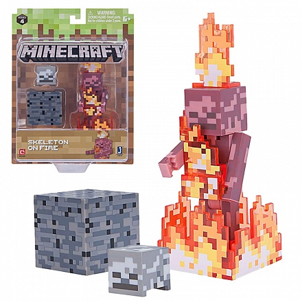 Фигурка Minecraft Skeleton on Fire 8 см 