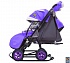 Санки-коляска Snow Galaxy City-1-1 – Серый зайка на фиолетовом, на больших надувных колесах, сумка, варежки  - миниатюра №1