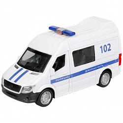 Модель Полиция свет-звук 14,5 см двери и багажник открываются инерционная металлическая (Технопарк, 887-27P-R) - миниатюра
