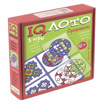 Пластиковое лото – Орнаменты, от 6 лет, комплект из трех игр Фролова Т.Ю. 