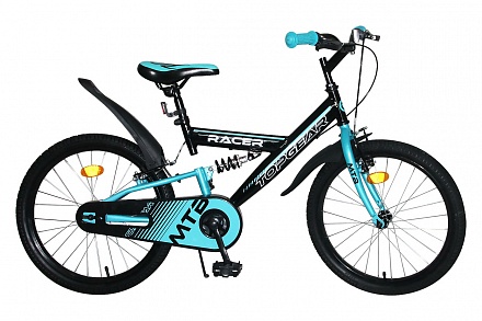 Велосипед детский Racer, колеса 20 дюймов, задний амортизатор, 1 скорость, ножной тормоз, гибрид 
